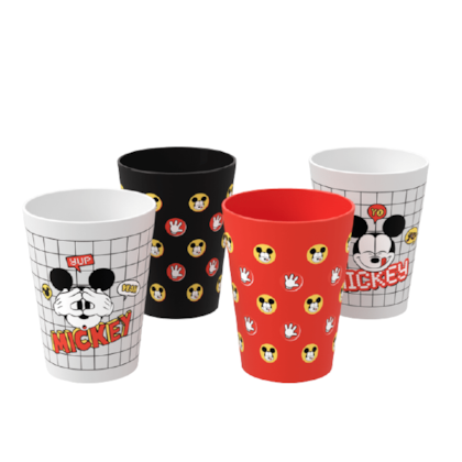 Conjunto de 4 Copos de 300ml Cozy Disney Mickey e Coza