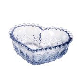Mini bowl Travessa de Vidro Coração Balls Azul Metalizado