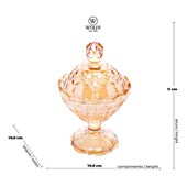 Potiche Decorativo de Cristal com Pé Angel Âmbar 11cm x 16cm - Wolff