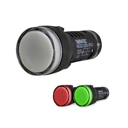 Sinaleiro Bicolor LED AD22-22D-RG24 Vermelho/Verde - 24 Vcc/Vca 22 mm Unitário - Sibratec